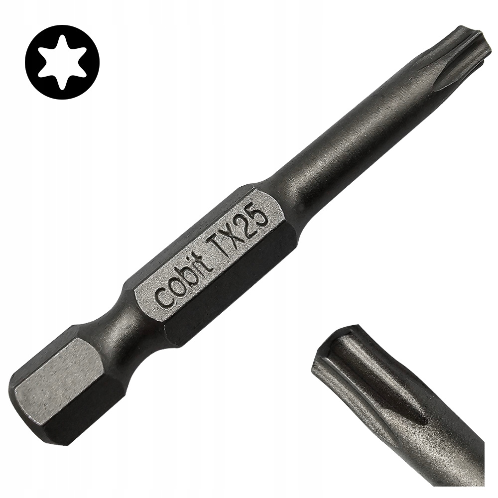Bit Końcówka Do Wkrętarek TX25 50mm Gwiazdkowy Torx Torsion Cobit 1szt