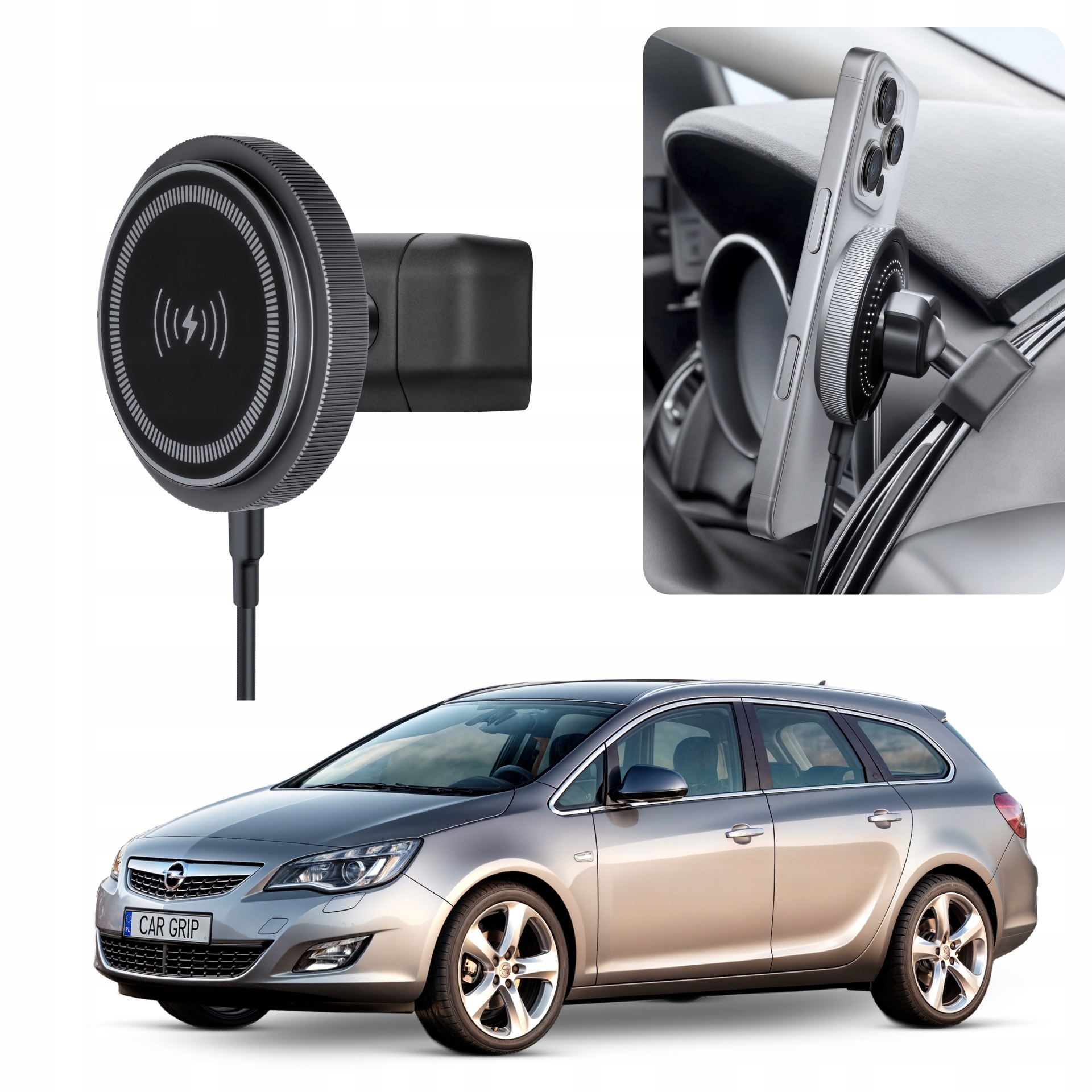 Uchwyt magnetyczny MagSafe z ładowaniem do Opel Astra J (2009-2019)