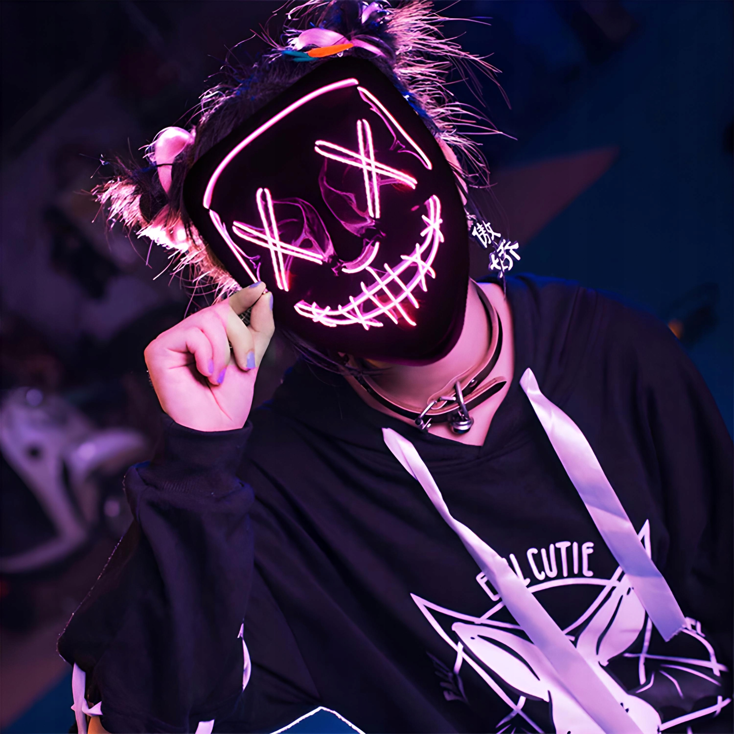 MASKA LED ŚWIECĄCA LEDOWA NA HALLOWEEN IMPREZĘ KARNAWAŁ PRZEBRANIE PURGE Model E328