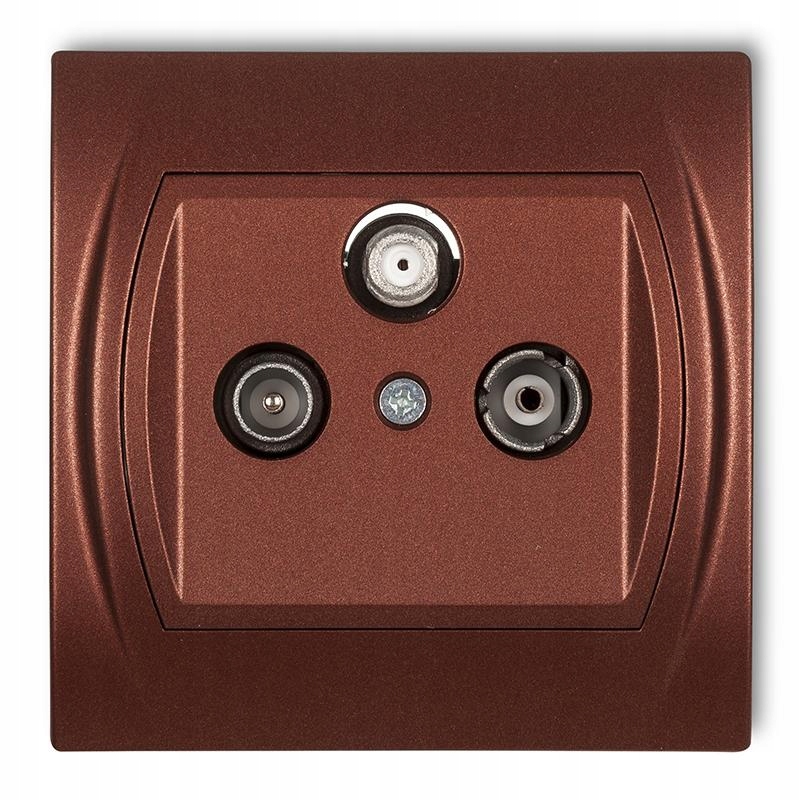 Karlik Logo bronz met zásuvka Rtv-sat koncová 9LGS