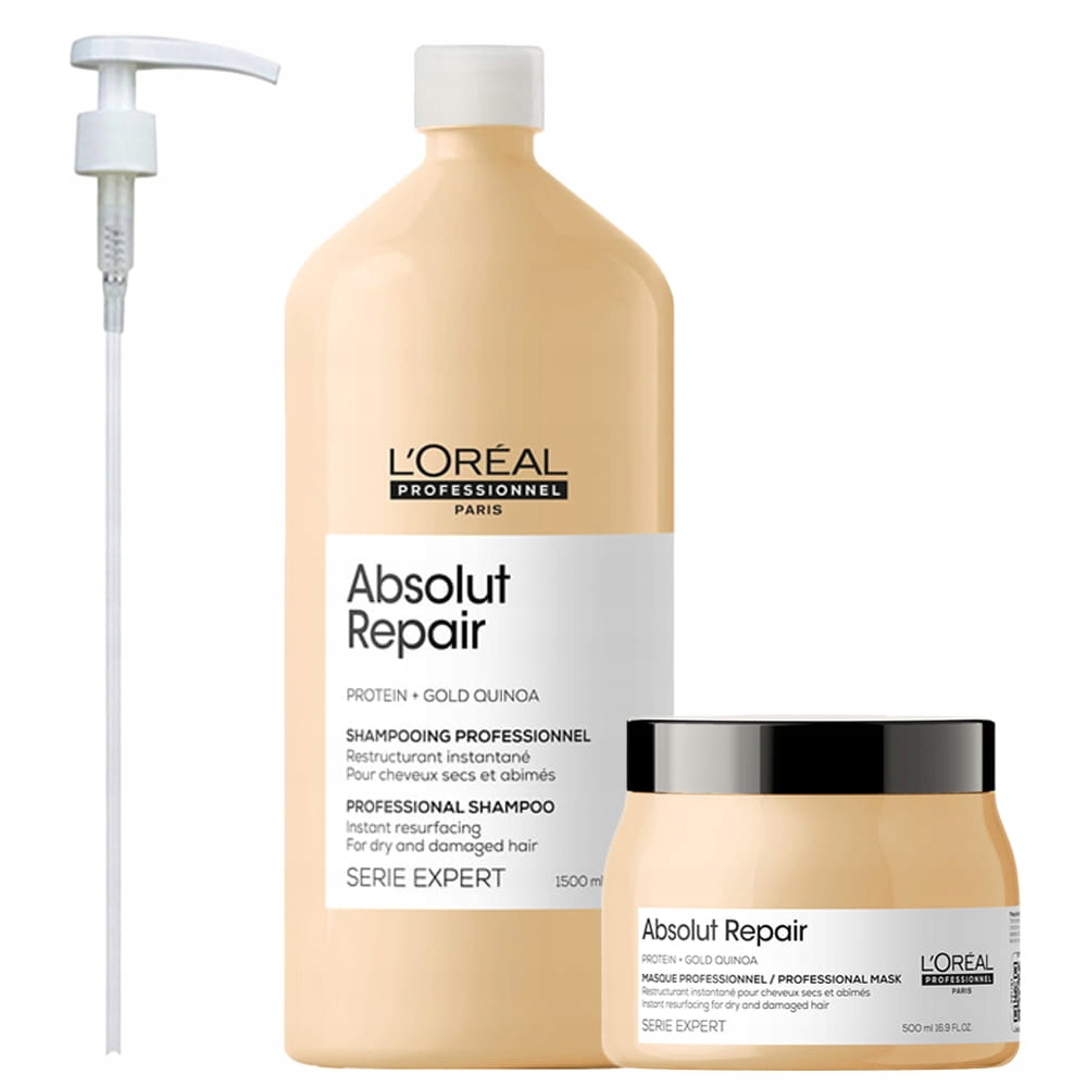 Loreal Absolut Repair sada pro regeneraci vlasů šampon 1500, maska 500