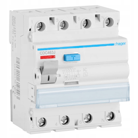 CDC463J Diferenciálny prúdový spínač 4P 63A Ac Hager