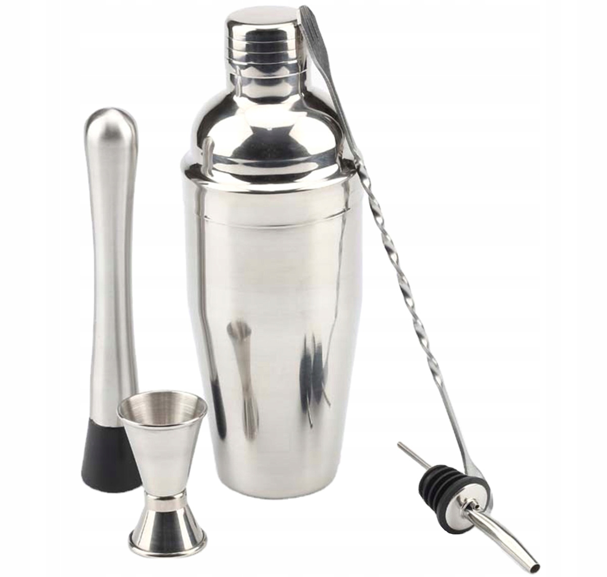 ZESTAW BARMAŃSKI SHAKER DO DRINKÓW 750ML STALOWY BARMAN 6 ELEMENTÓW AG818 EAN (GTIN) 5907621830465