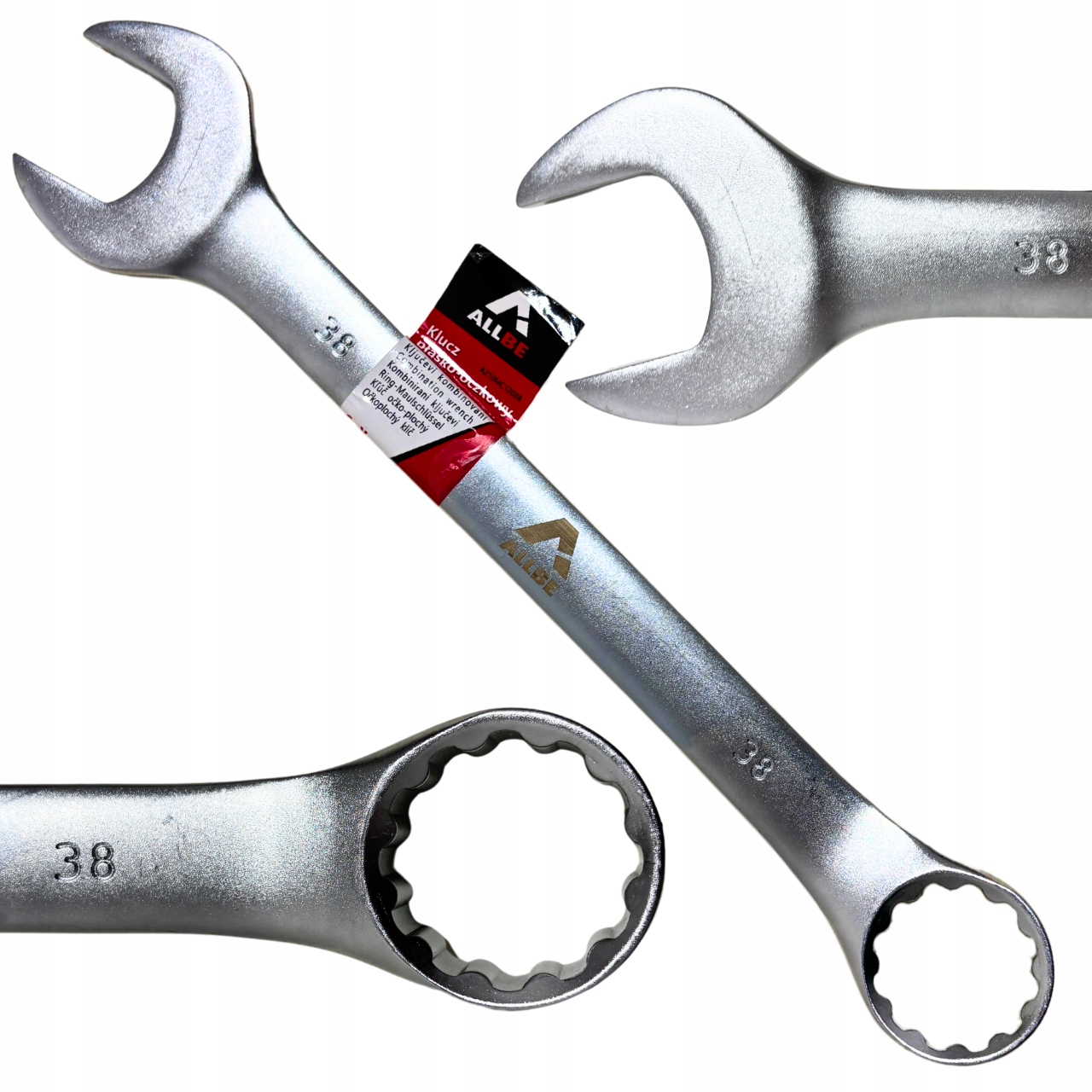 Klucz Płasko Oczkowy 38mm Stal Crv Klucz Płasko-oczkowy Cr-V Mocny Solidny