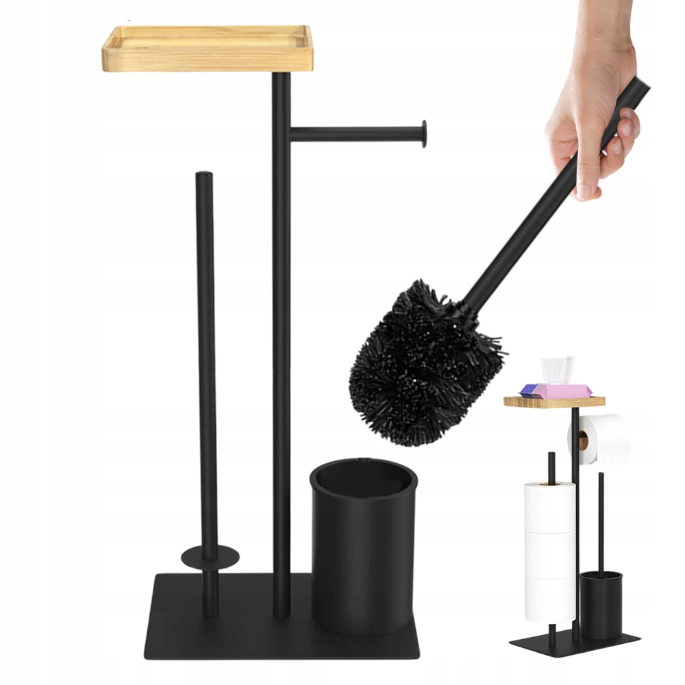 Stojan Na Toaletní Papír S Kartáčem Černý Wc Kartáč Držák Na Papír