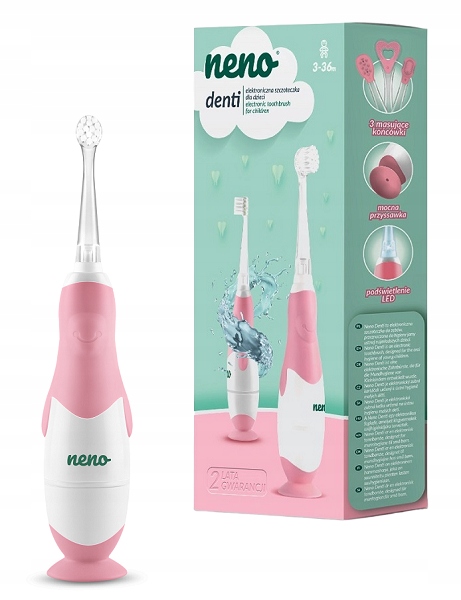 NENO DENTI SZCZOTECZKA DO ZĘBÓW ELEKTRYCZNA DLA DZIECI LED 3-36M RÓŻ EAN (GTIN) 5902479673219