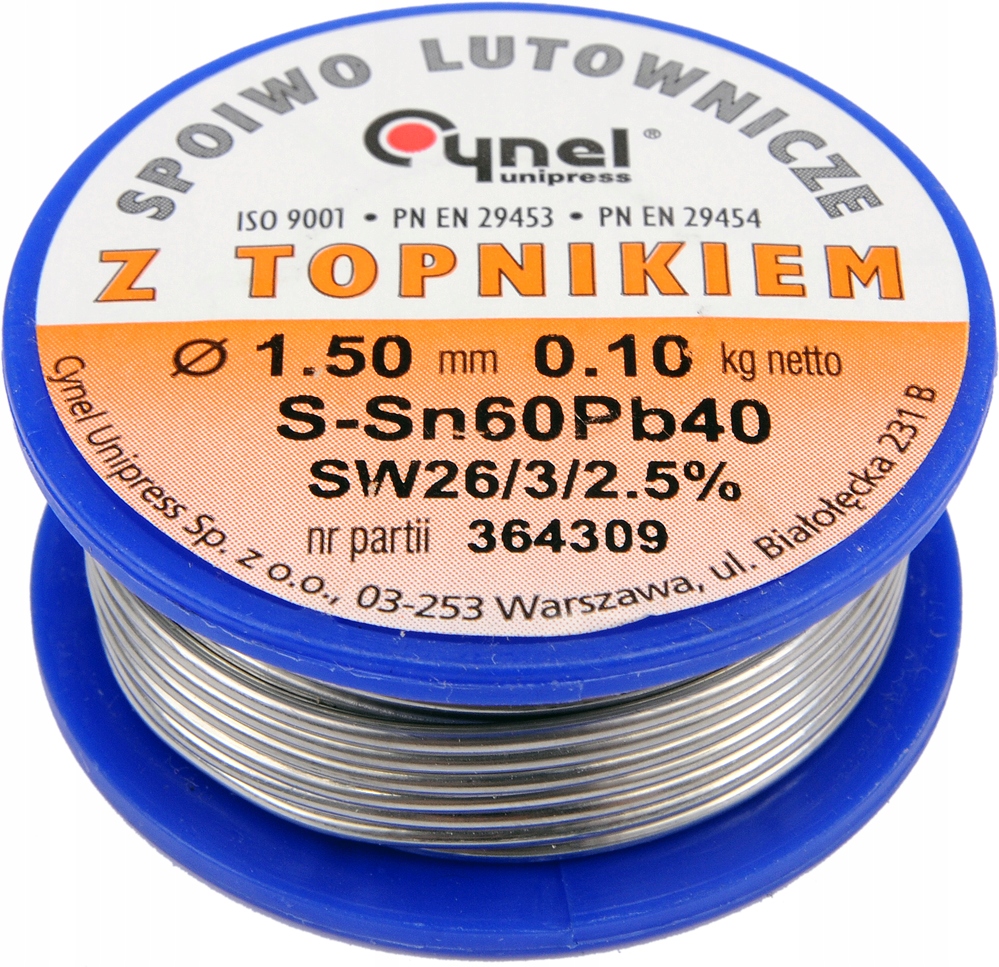 Spoiwo lutownicze sn60pb40 1,5/100 76814 Cynel