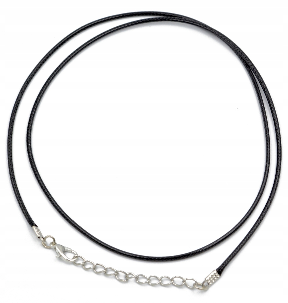 Sznurek woskowany Długi 60 5cm 1,5mm czarny