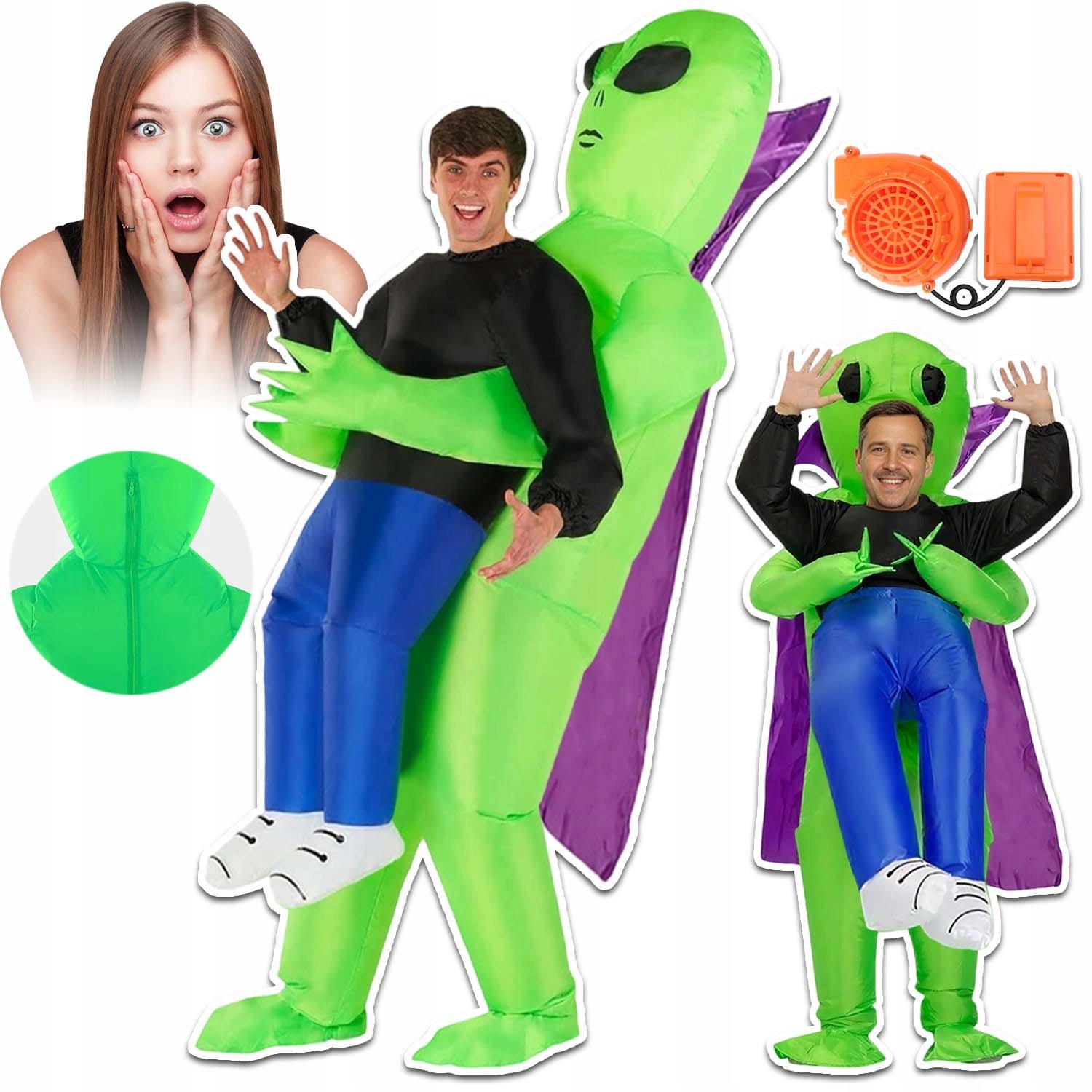 Nafukovací Kostým Na Halloween Ve Tvaru Mimozemšťana Ufoman Jako Dárek