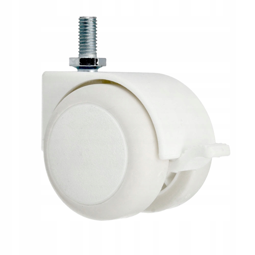 

Kółko meblowe fi50 gumowe Gwint M8 hamulec Białe