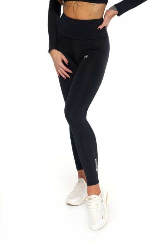 Leginsy Damskie Octagon Dual Czarne Sportowe Treningowe Fitness L
