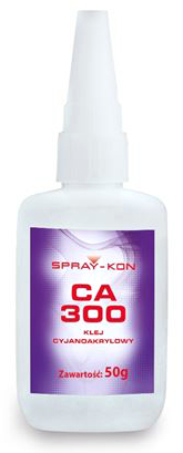 

Klej cyjanoakrylowy sekundowy Spray-kon CA300 50g