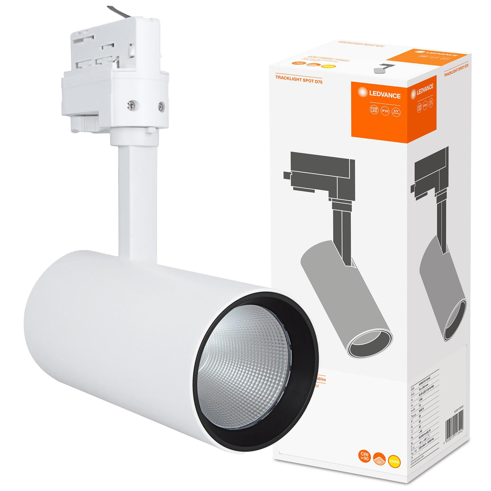 Led svietidlo Koľajnicový reflektor 25W 1750lm Cct 3-fázové nastaviteľné Tracklight
