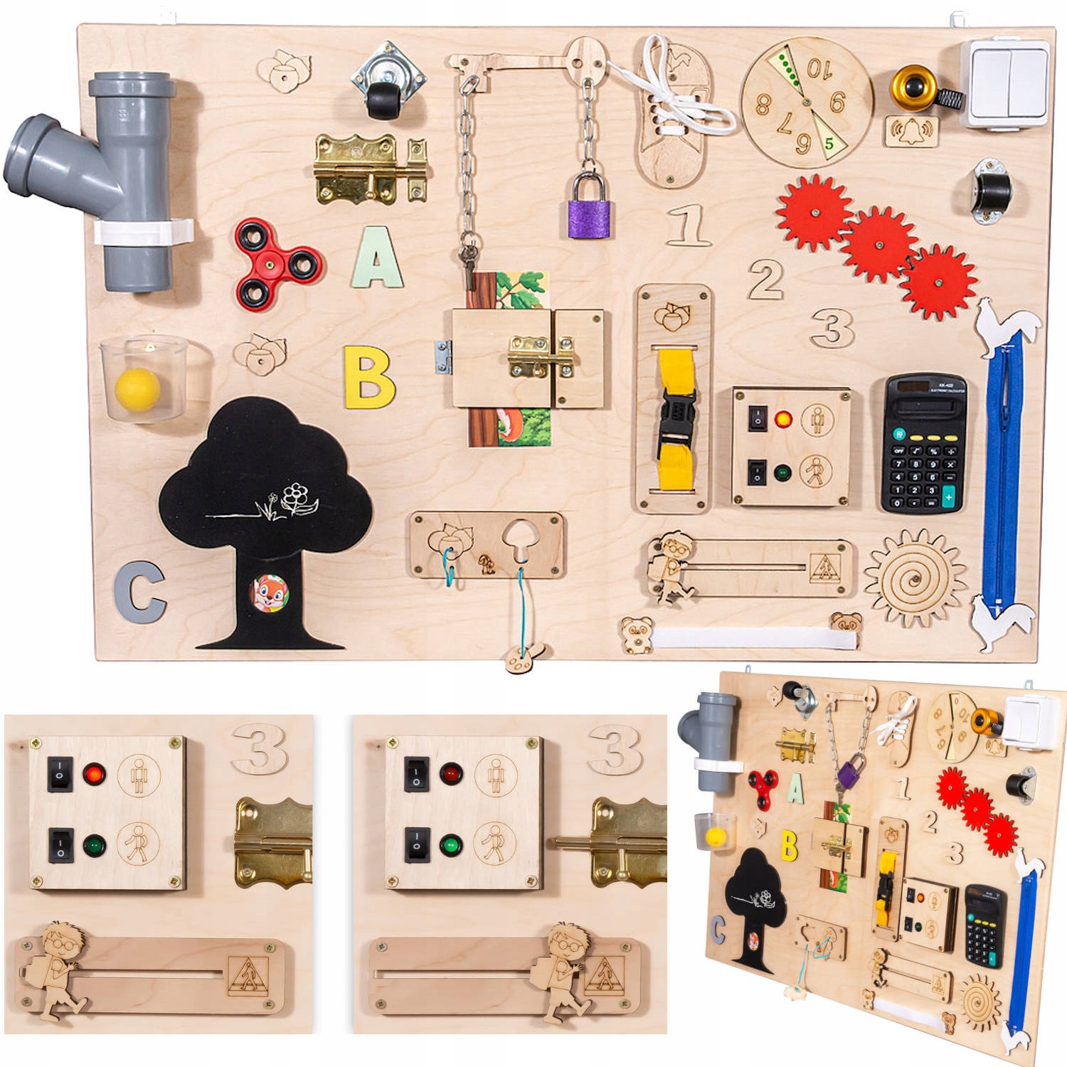 

Tablica Manipulacyjna Sensoryczna Montessori 21W1