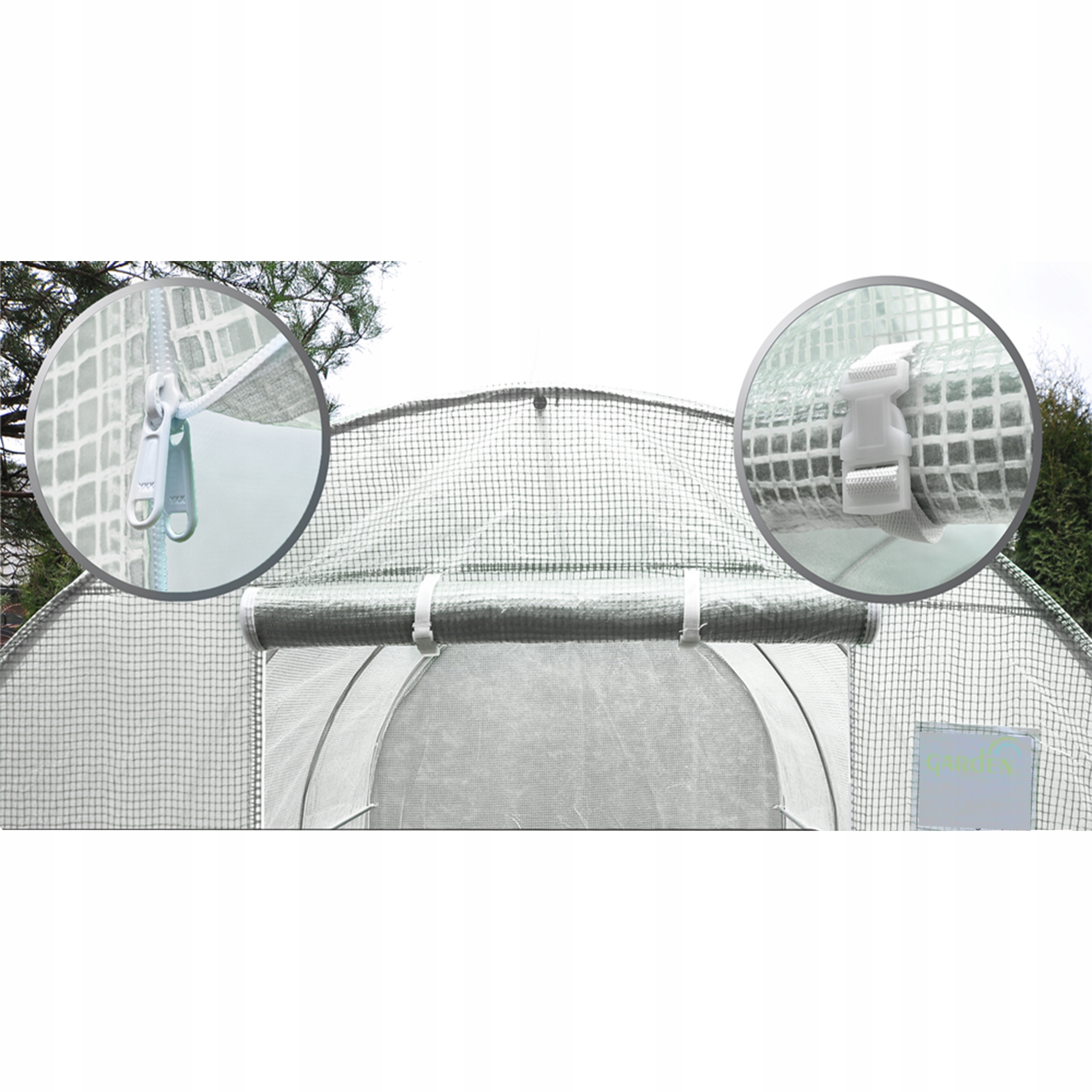 Tunel Ogrodowy Foliowy Szklarnia 3x8x2 24m2 Podwójne Drzwi UV-4 GRATIS Kolor biały