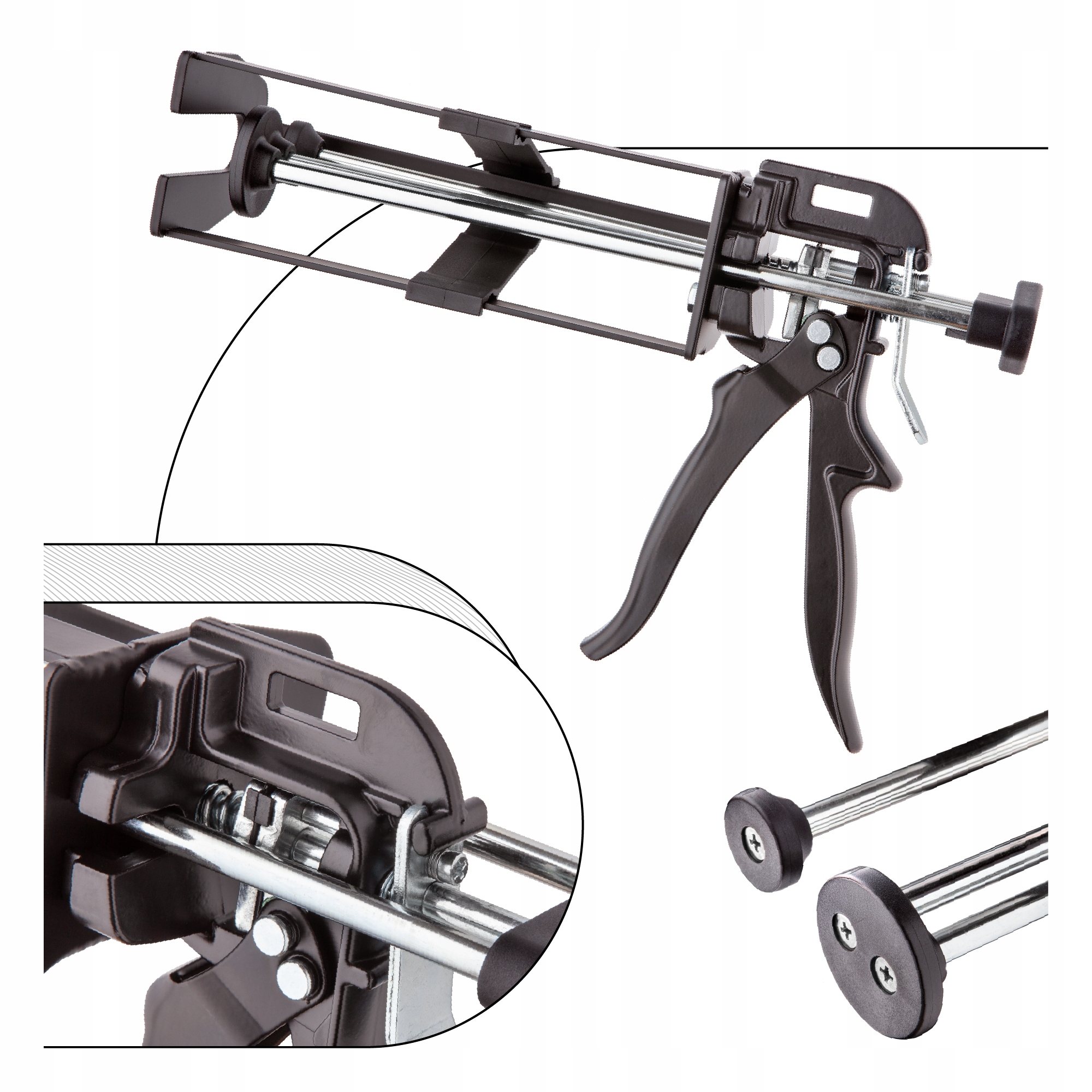 Odšťavňovač Pistole na epoxidové hmoty chemické kotvy 385 ml 3:1 Verlinger