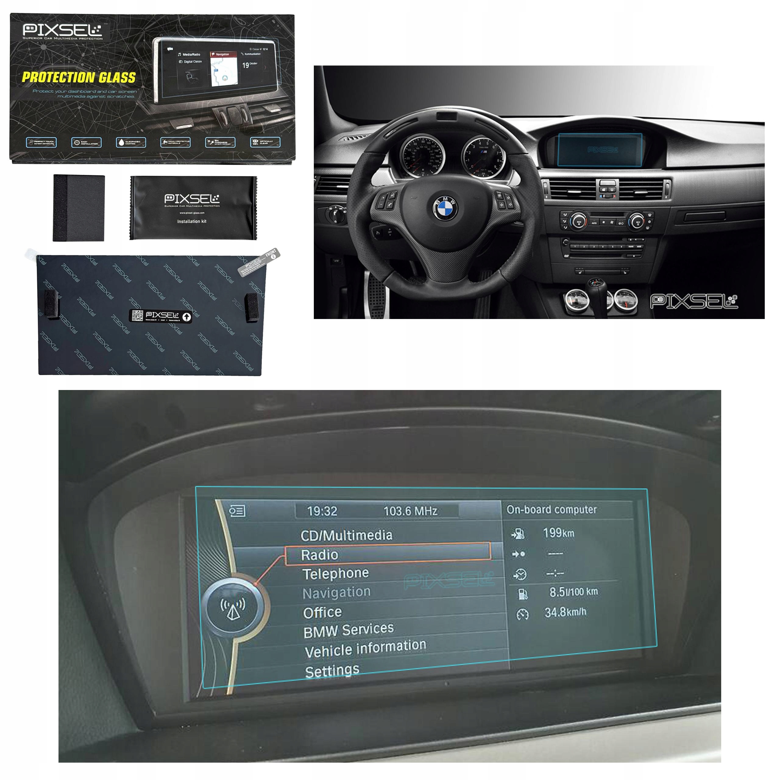 Matowe Szkło Ochronne Bmw 3/M3-8.8“ 2005-2013 E90,E91,E92,E93