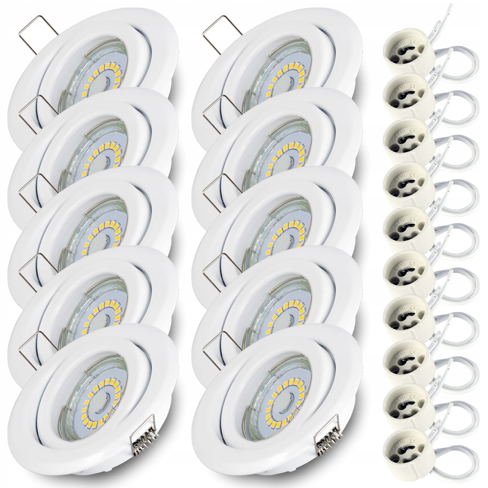 Kulaté Stropní Svítidlo Halogenové svítidlo Bílé Led žárovka GU10 5W Teplá Premium