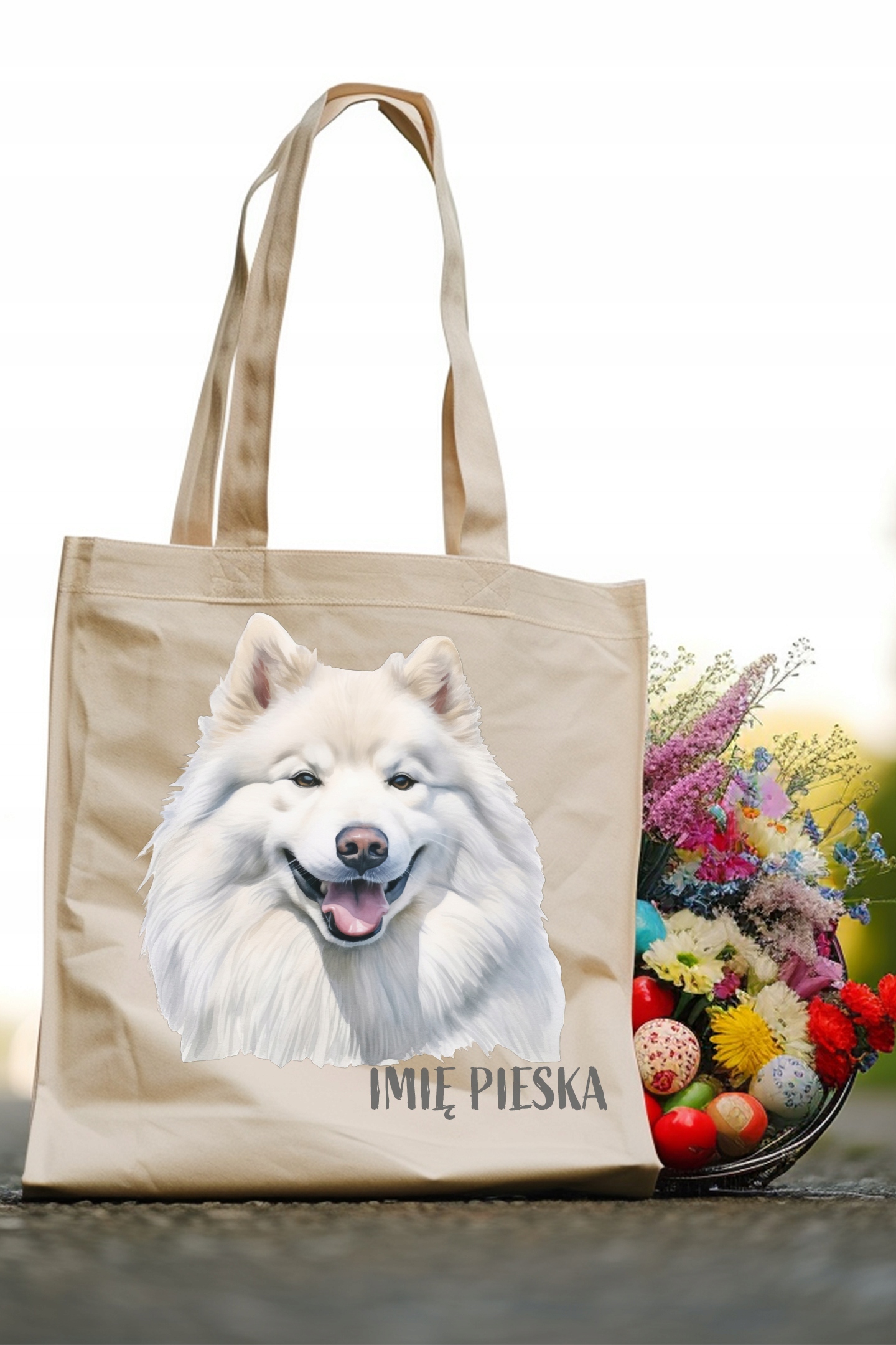 DUŻA TORBA PIES SAMOYED SAMOJED + IMIĘ PSA PREZENT Marka inna