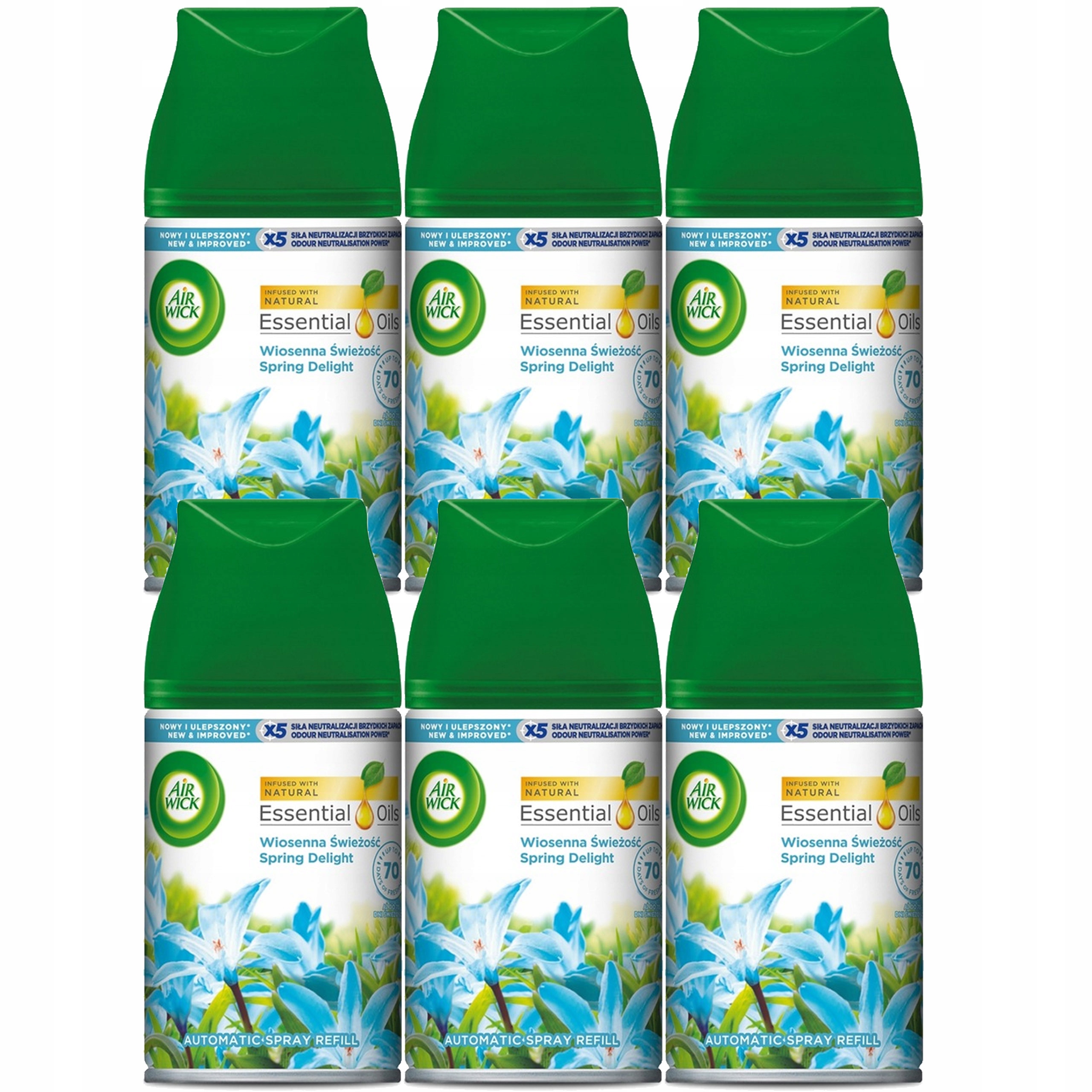 Levně Air Wick Sada Freshmatic Náplně do Osvěžovače Jarní Svěžest 6x 250ml