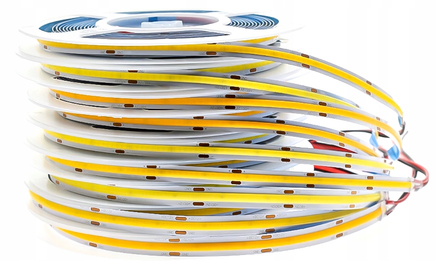 Taśma LED COB ZIMNA 24V 12W /m 512LED 6000K NEON MOCNA I GĘSTA LINIA 5M Marka leaderLED