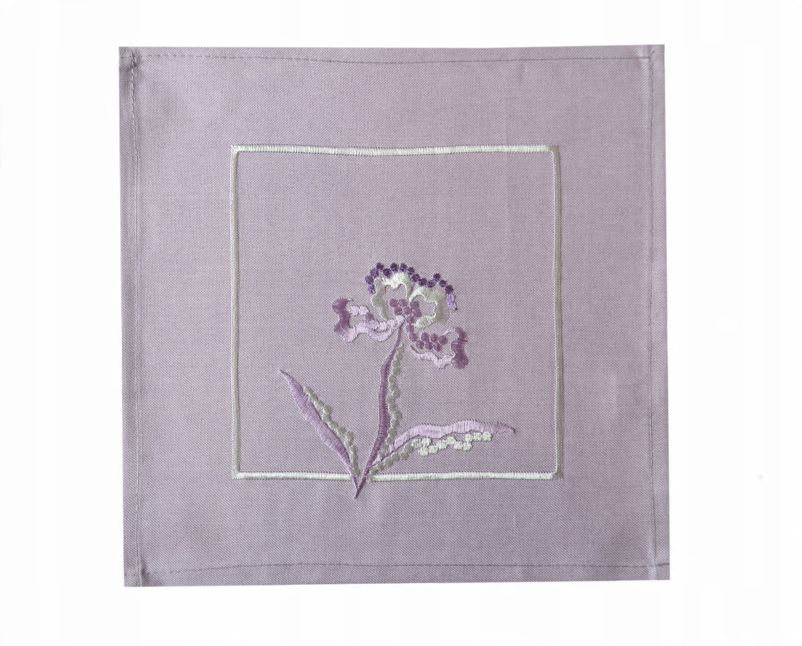 

Serwetka z haftem elegancka - 30x30 kwiat fiolet