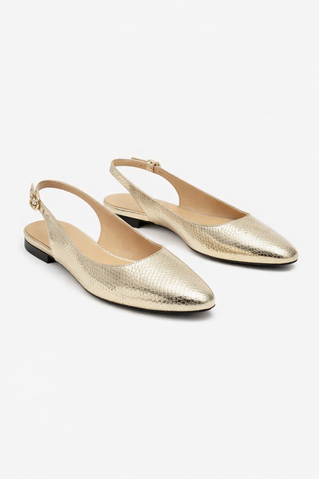 Zlaté Lodičky Se Vzorem Kůže Na Černé Podrážce 36 I1A