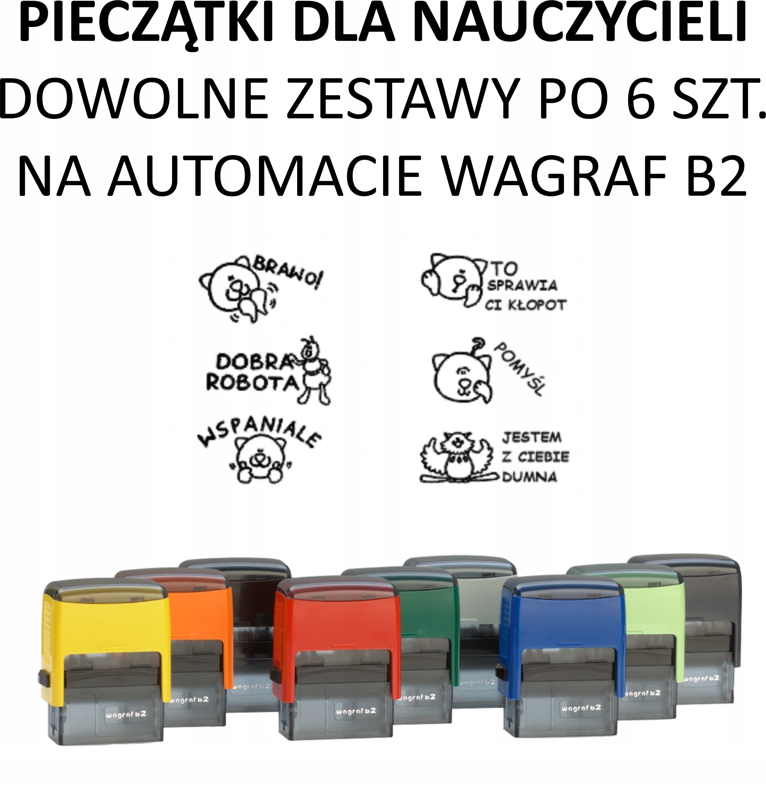

Pieczątki dla nauczycieli na Automacie Wagraf 6szt