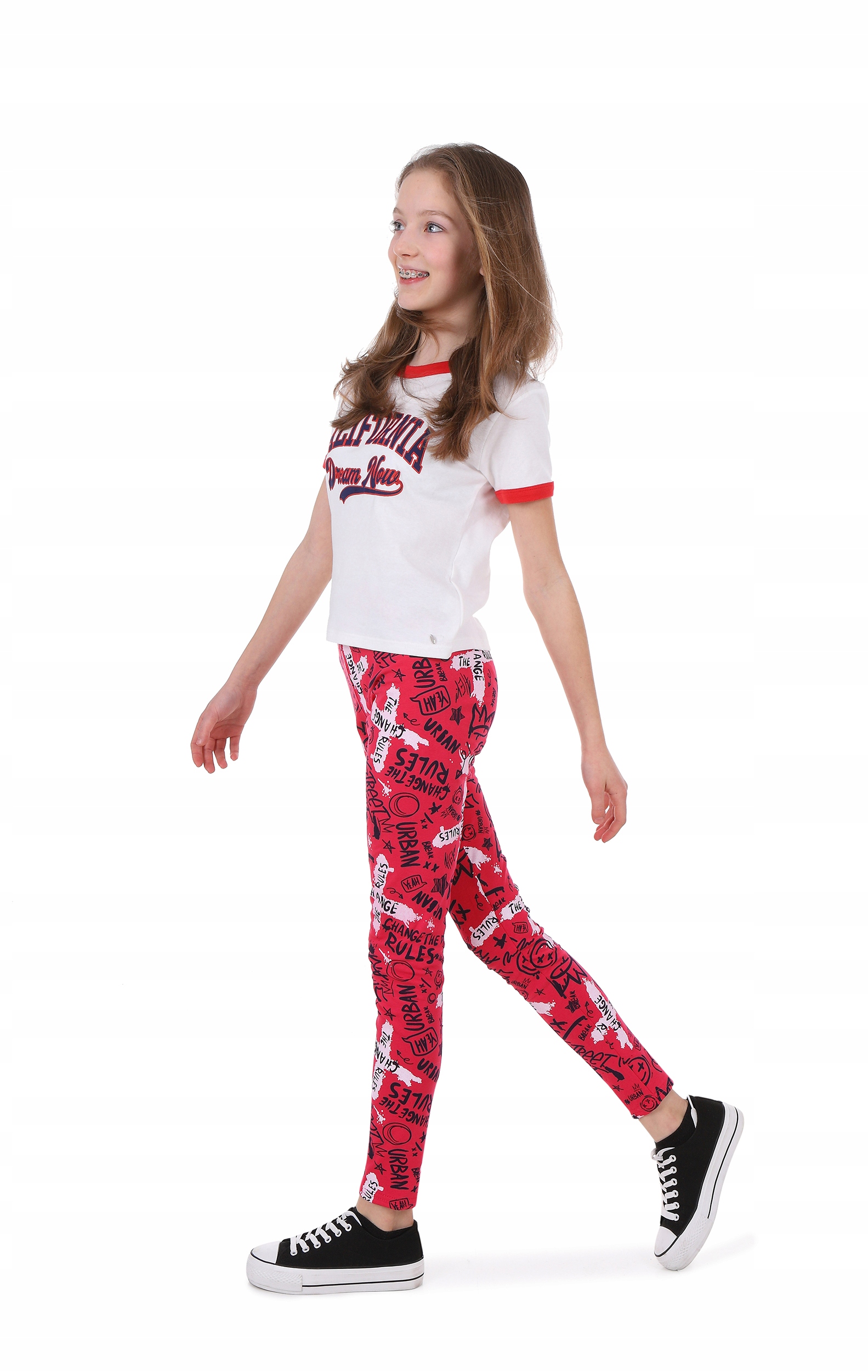 Legginsy wzorzyste getry NADRUKI - 164 KROPEK 038 Wiek dziecka 12 lat +