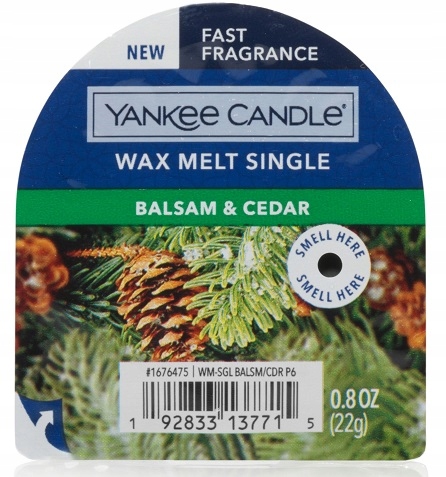 

Yankee Candle Balsam & Cedar Wosk Święta 22g