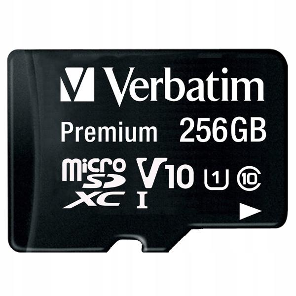 Verbatim Karta microSDXC 256GB V10+ adapter czarny/black 44087