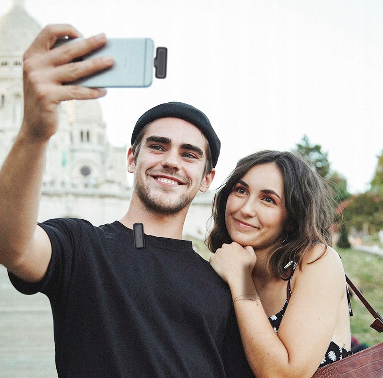 Bezprzewodowy Mikrofon Krawatowy J11 Lightning do iPhone 14 13 12 11 Zasilanie akumulatorowe