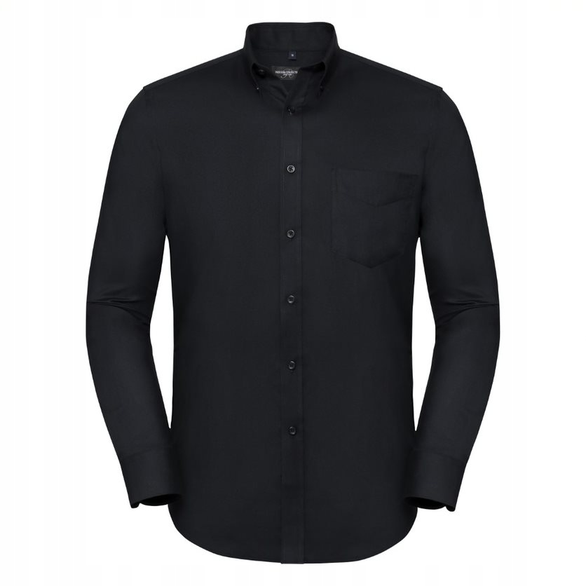Pánská košile s dlouhým rukávem Oxford Button-Down Černá vel. 4XL19,5