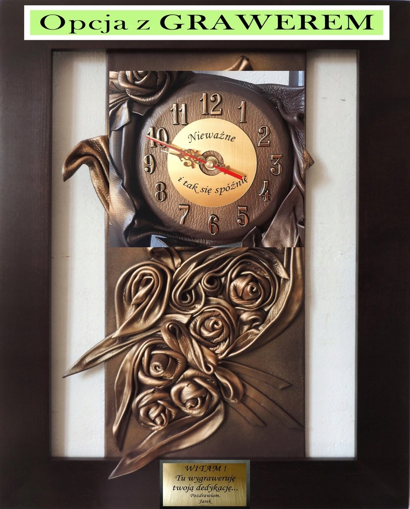 Wspaniały Złote Gody jubileusz 50-lecia Ślubu Duży zegar 1 Grawer