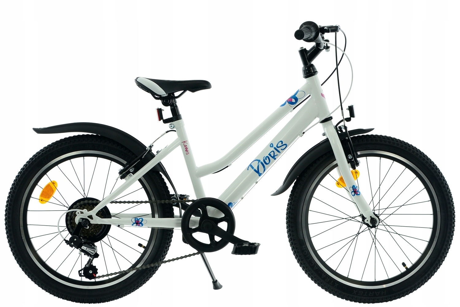 Rower 20 Kands Doris biało-niebieski połysk 6 biegów Rama 12' Model 2025