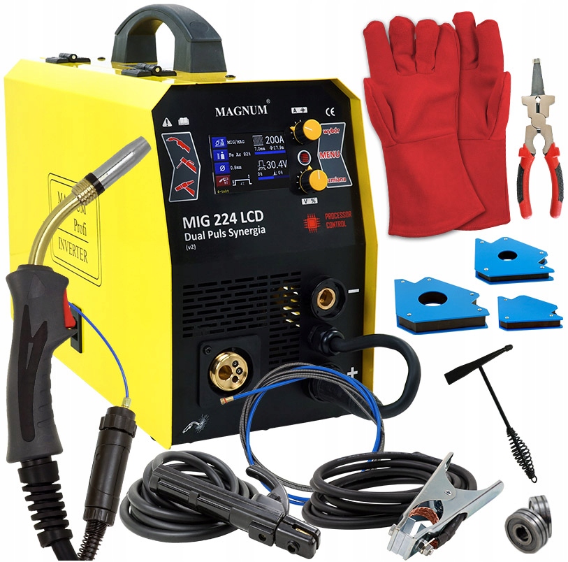 Spawarka MAGNUM MIG 224 DUAL PULS SYNERGIA zestaw