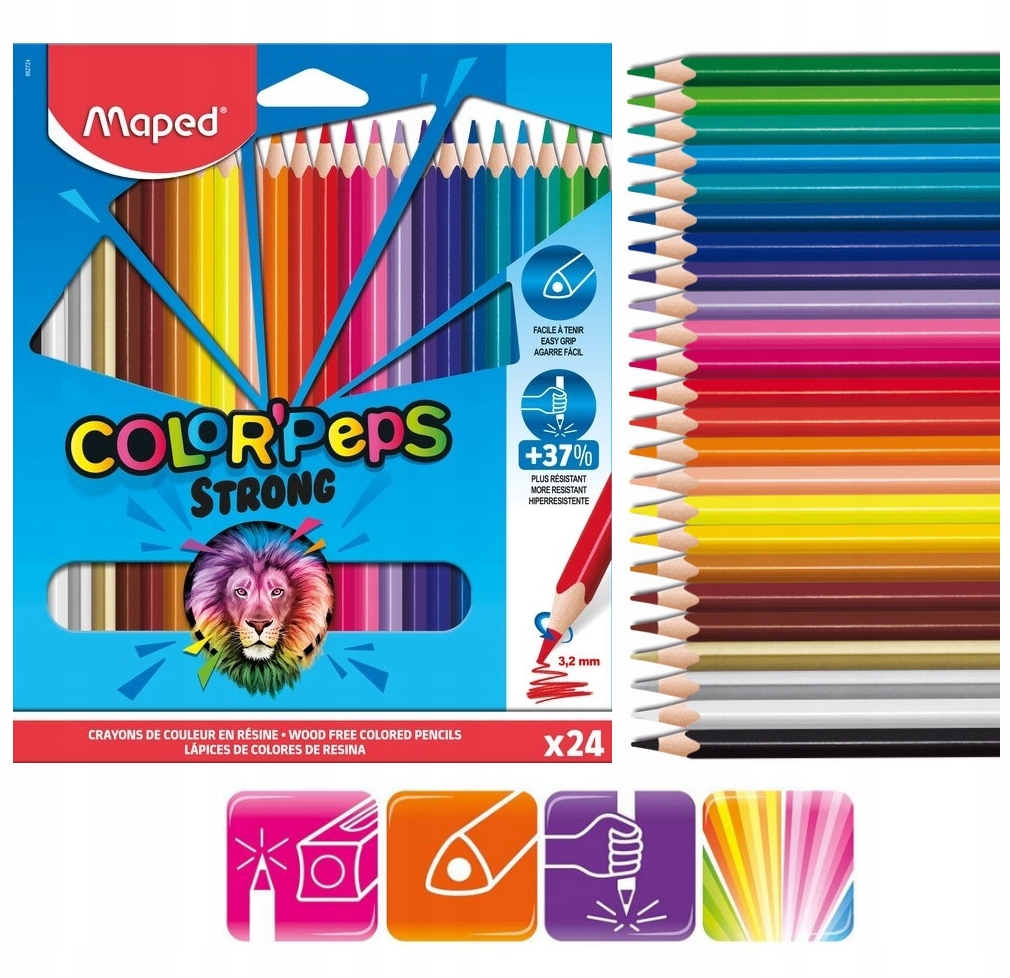 

Kredki szkolne trójkątne 24 Maped ColorPeps