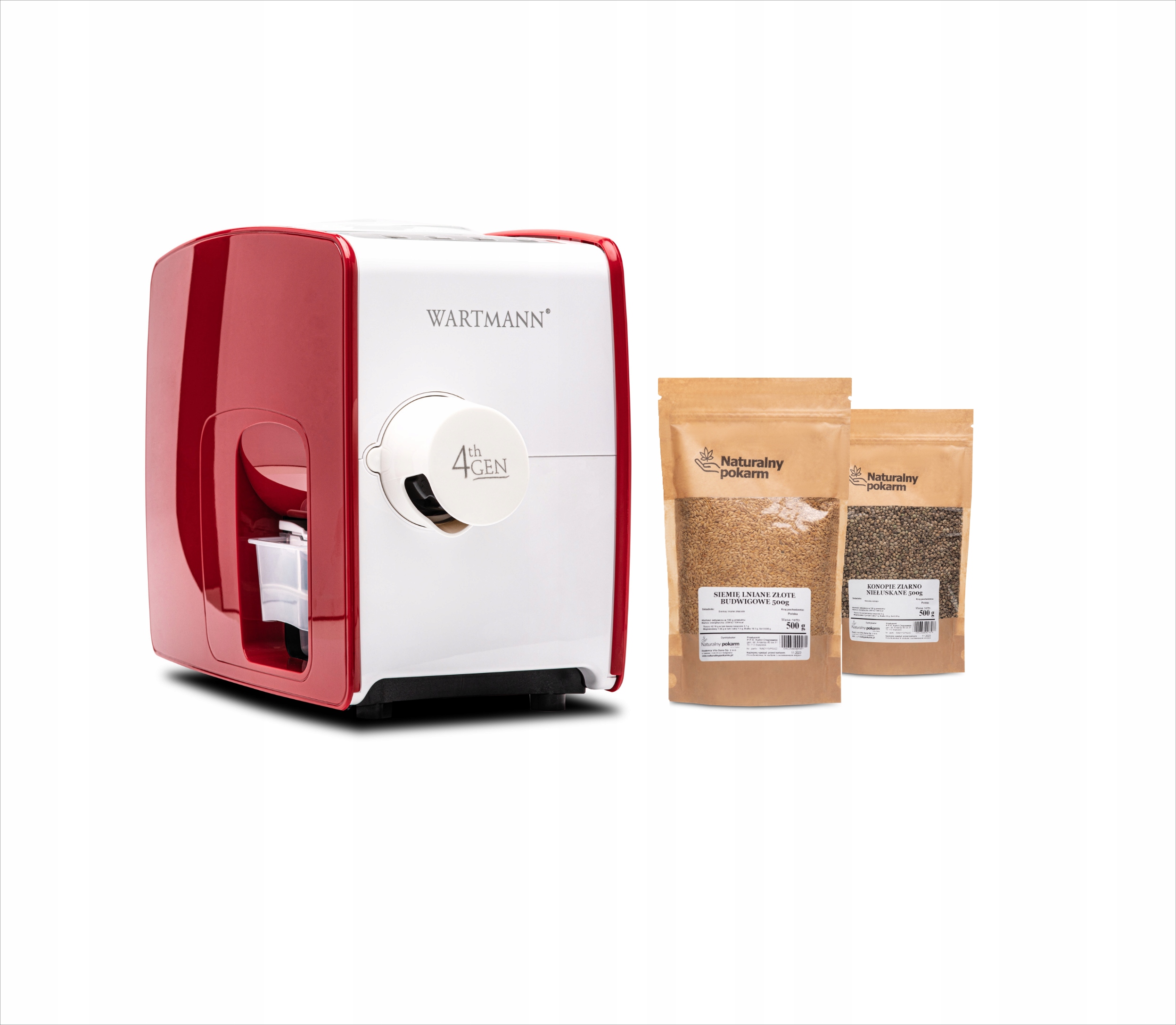 Prasa do Oleju Wartmann IV generacji 510W czerwona + ziarna i ebook GRATIS