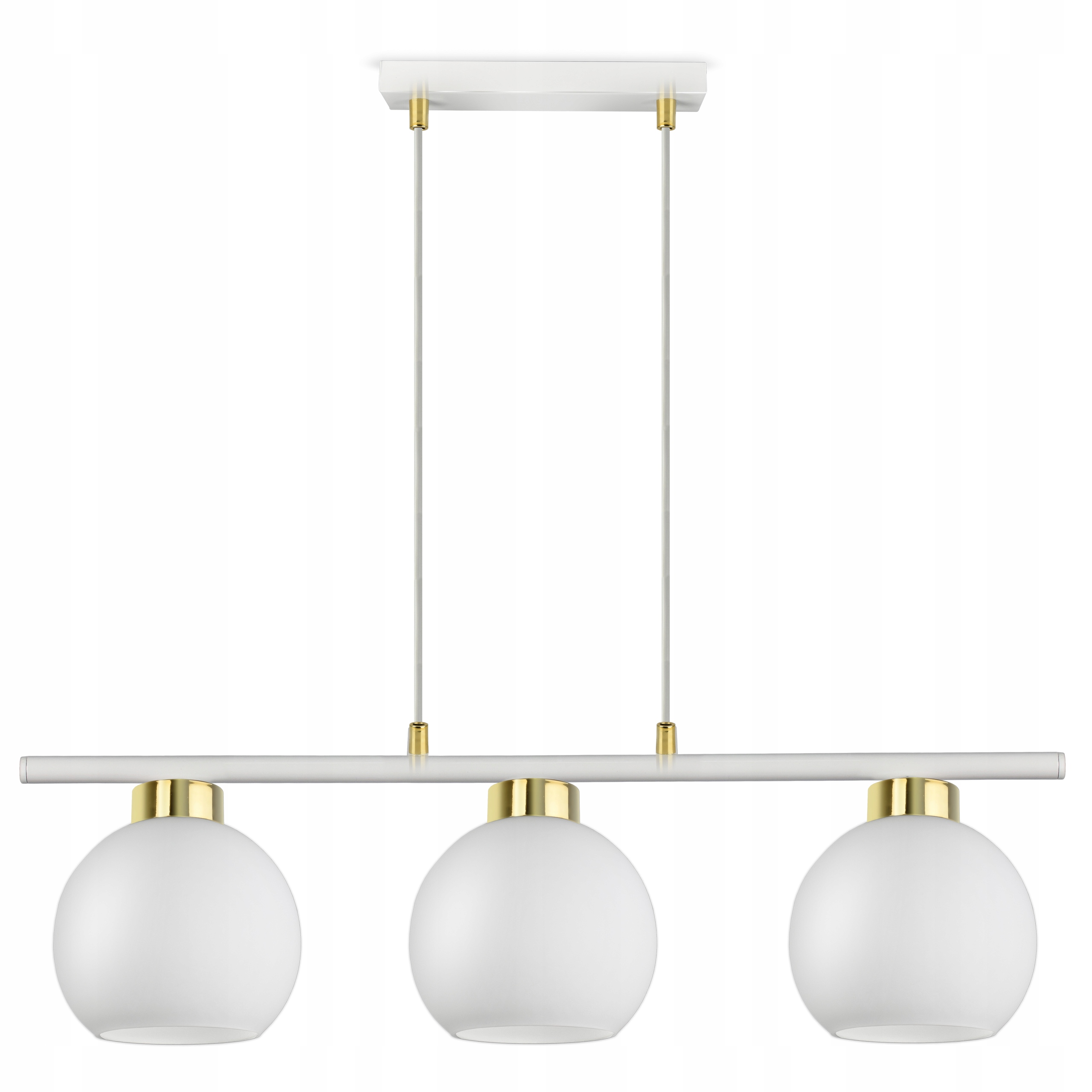 Lampa Wisząca Sufitowa Żyrandol Biała Szklane Kule White Glass BZR3 Led E27