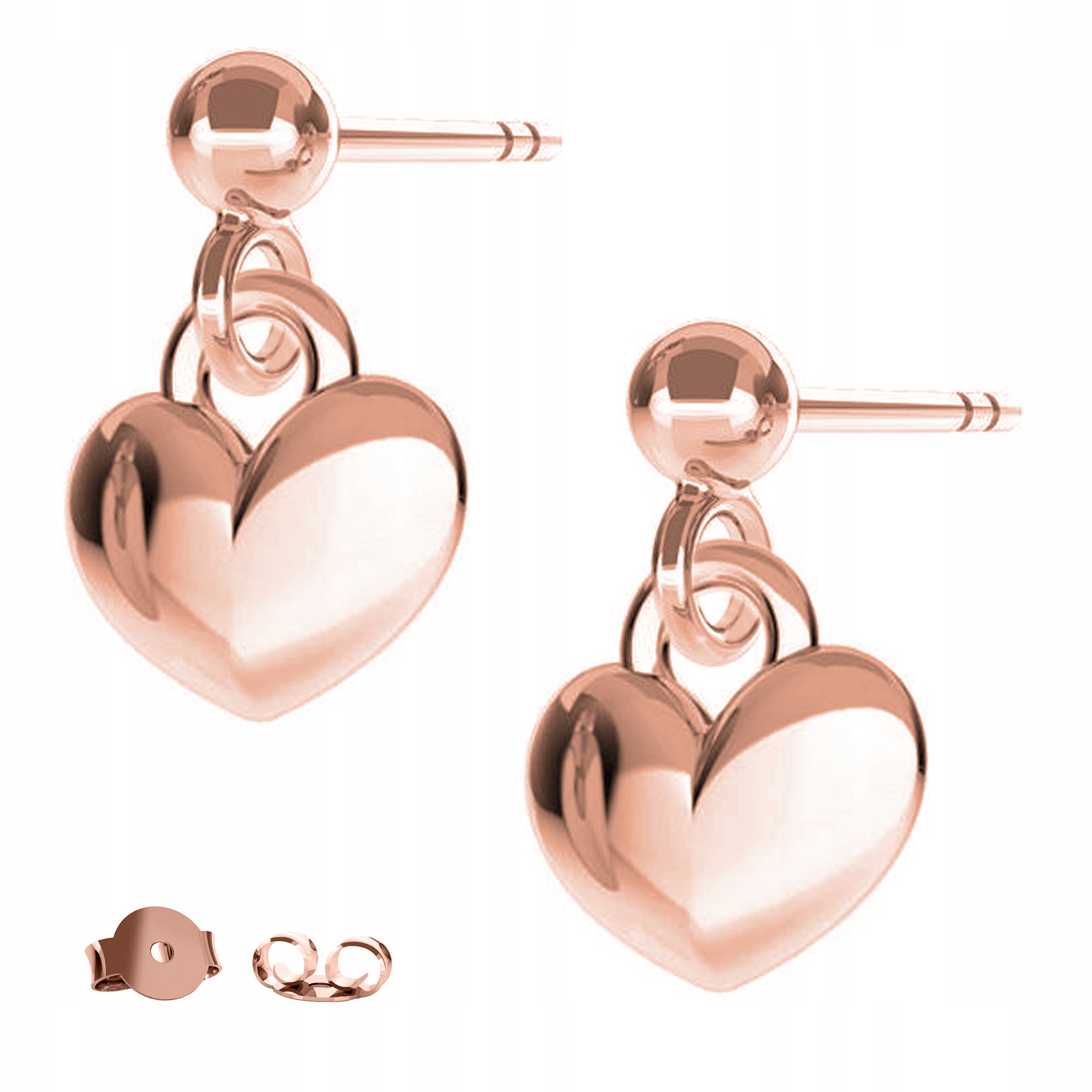 Náušnice Malé Srdíčko Heart růžové zlato 925