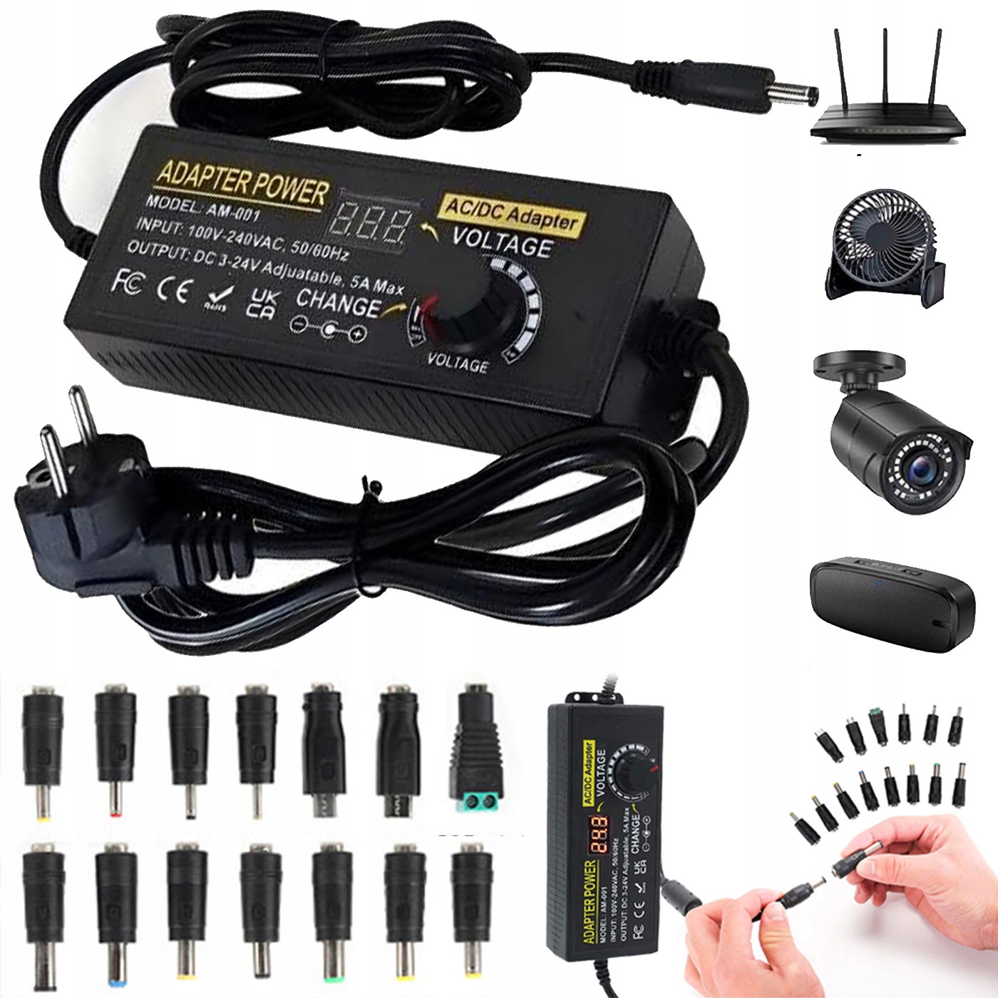 Zasilacz Uniwersalny Regulowany 3-36V 4A Wielofunkcyjny LCD Do Elektroniki
