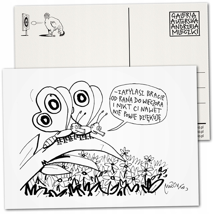 POCZTÓWKA KARTKA PRACA ZAPYLASZ ANDRZEJ MLECZKO