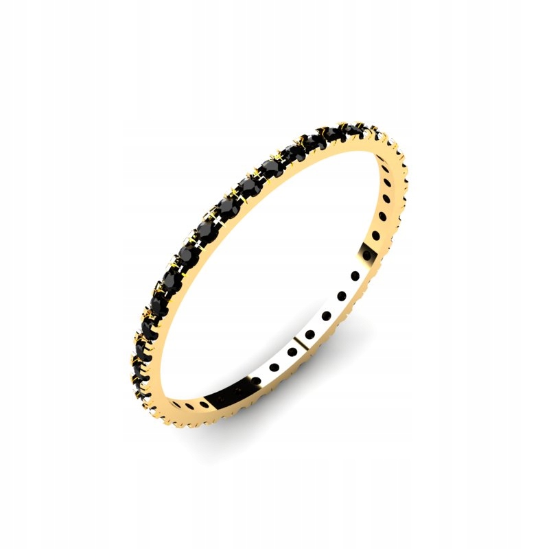 

Obrączka Złota Rings Z Czarnymi Cyrkoniami 14KR