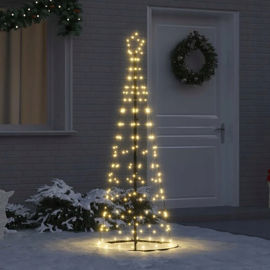vidaXL Led vánoční strom s 390 Led diodami Teplá bílá 250 cm Železo