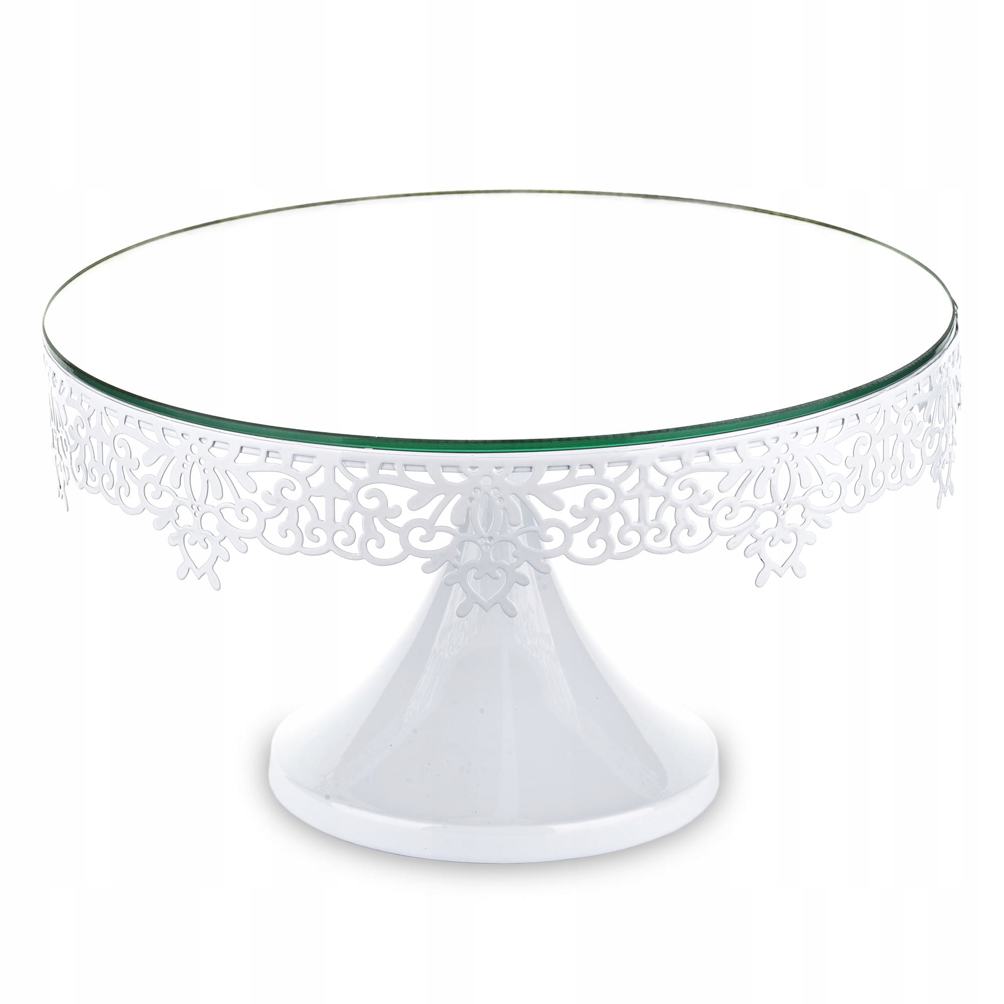 Podnos bílá kovová se zrcadlem velká 17x29,5 cm 131470