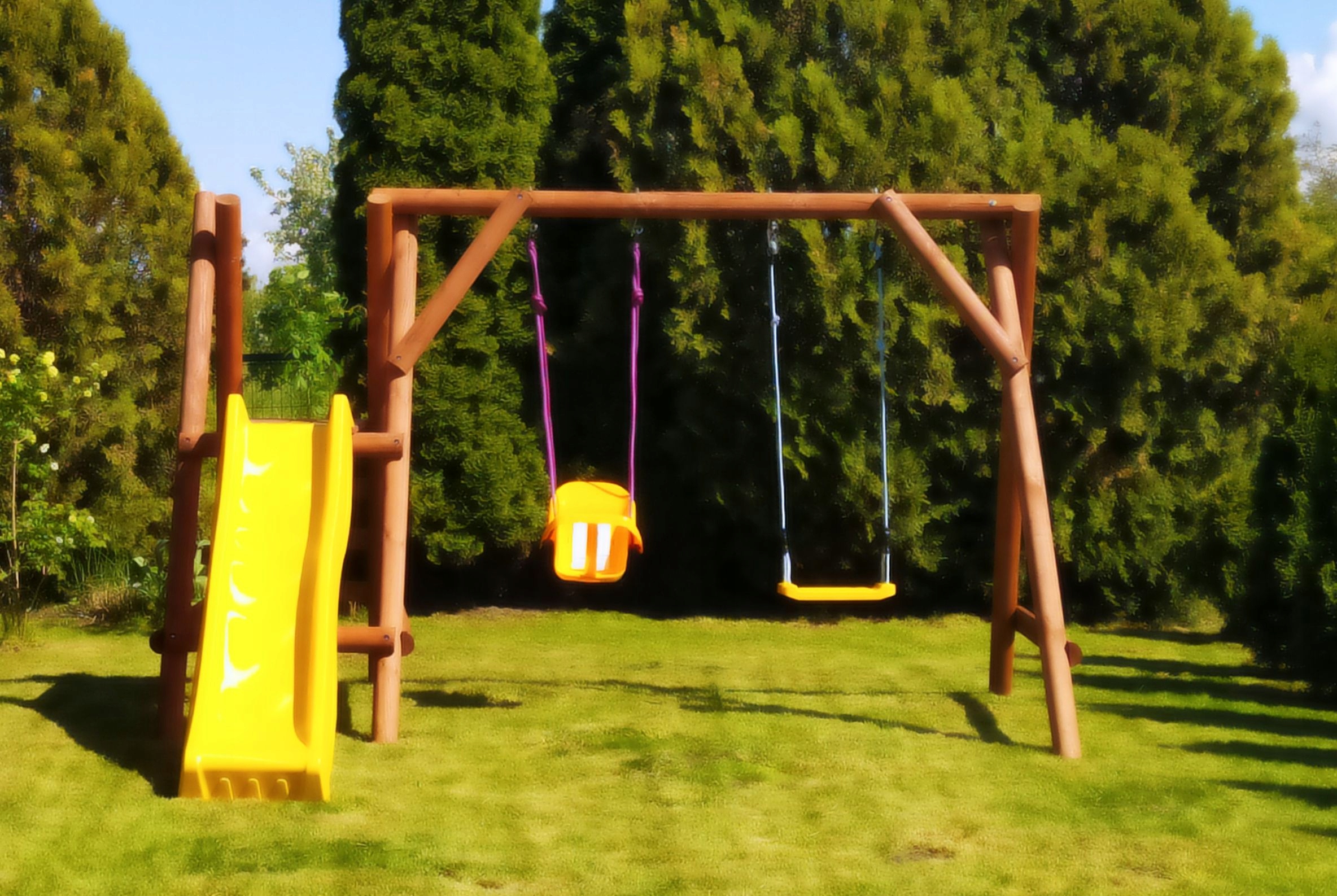 DREWNIANY PLAC ZABAW DO OGRODU HUŚTAWKA OGRODOWA SUPER-PLACE WESOŁY PLAC Maks. obciążenie 50 kg