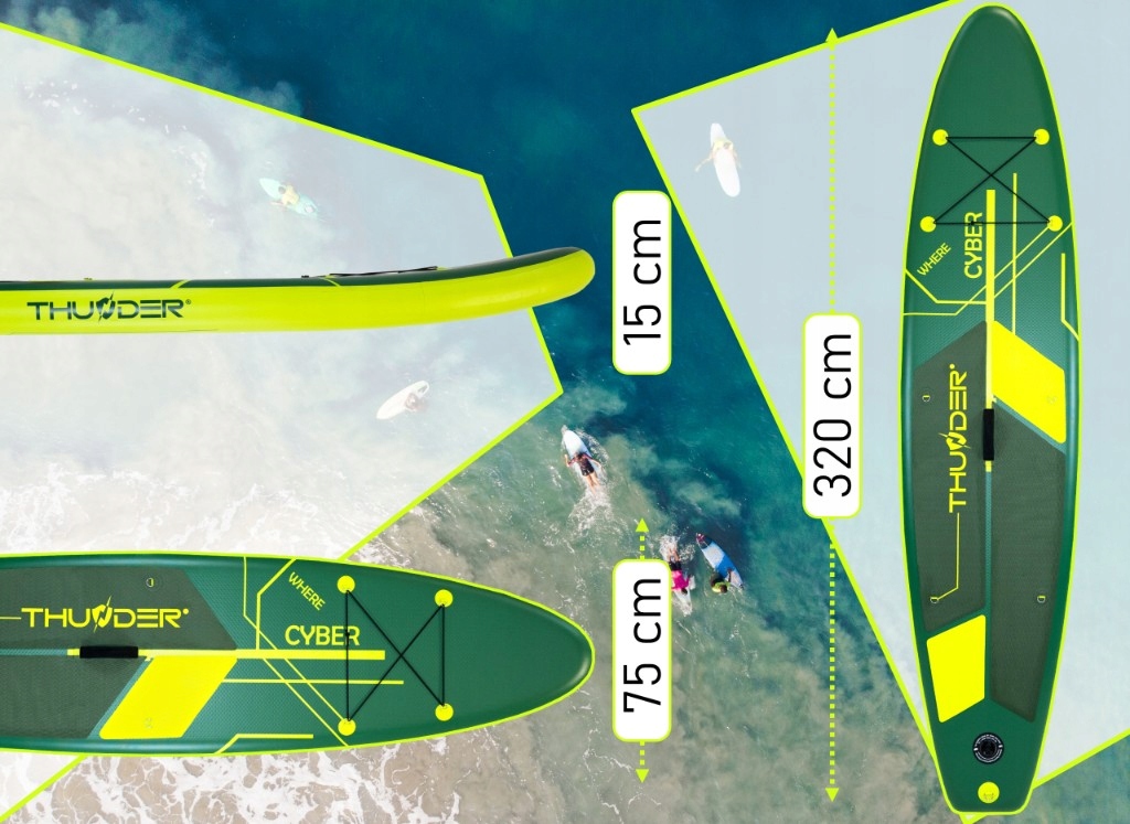 STABLINA Deska Do Pływania SUP 320CM Pompowana z WIOSŁEM i SIEDZISKIEM EAN (GTIN) 5904161755203