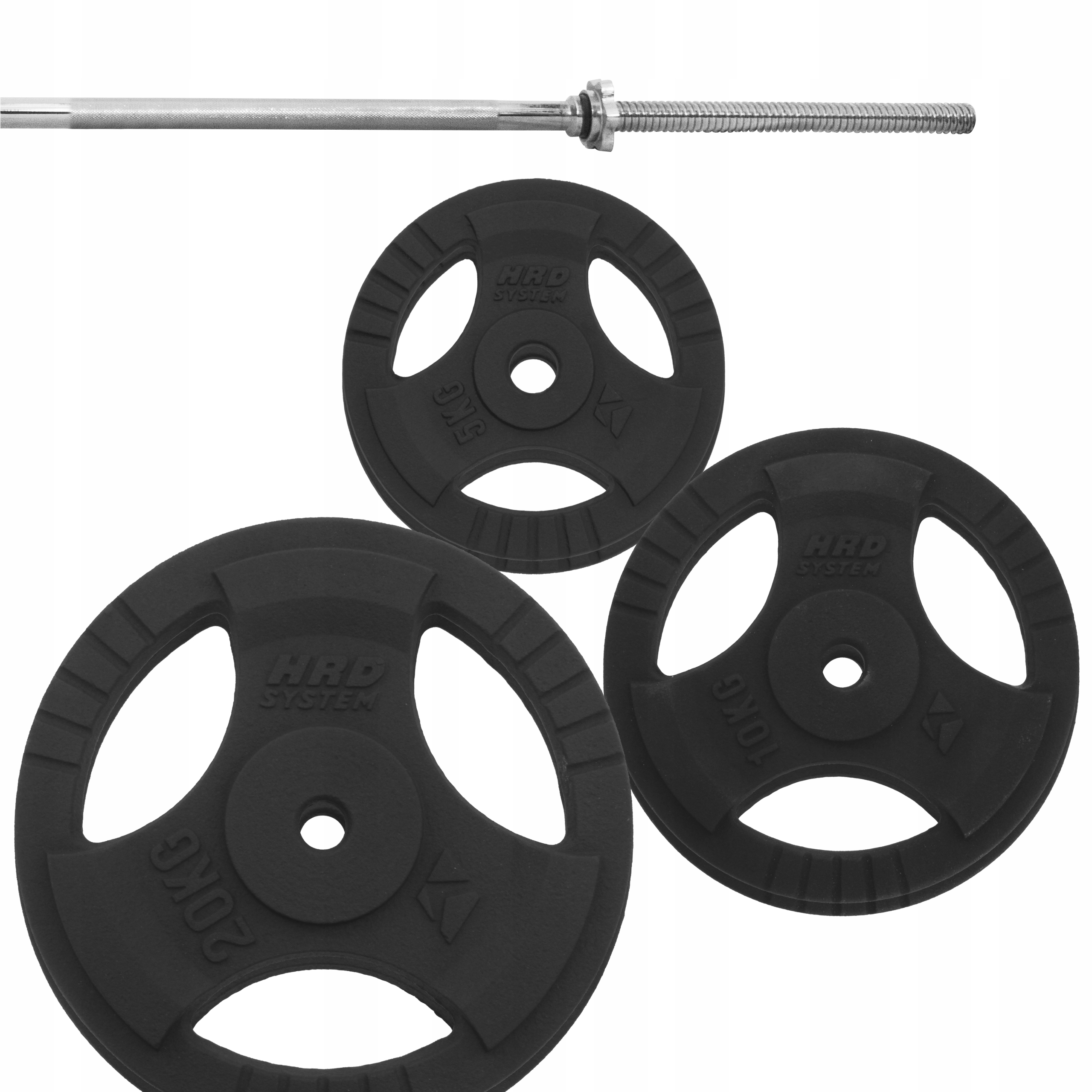 

Zestaw 70 kg obciążenie żeliwne 29mm + Gryf prosty