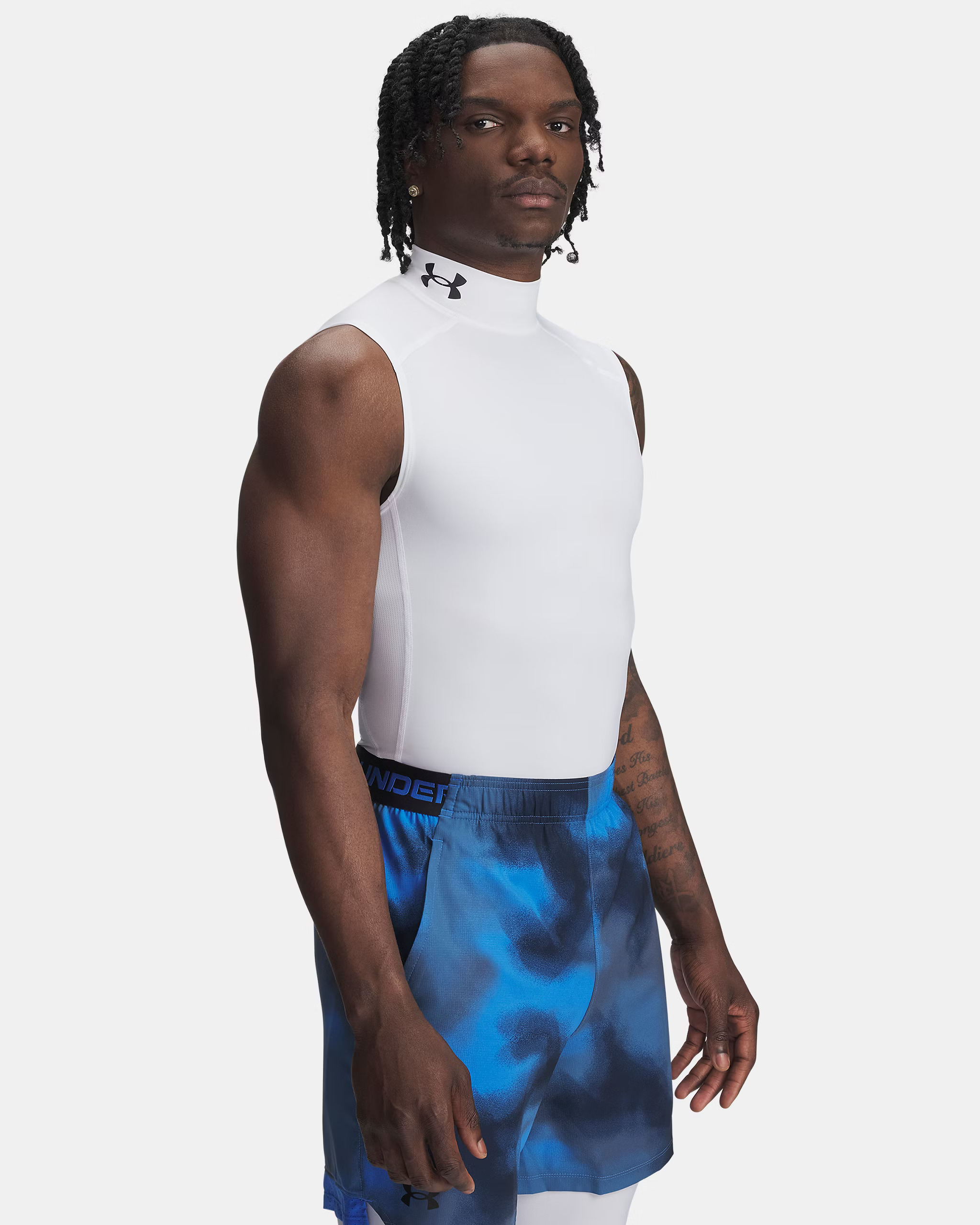 Tričko Bez Rukávů Heatgear Kompresní Pánské Bílé Under Armour Tričko