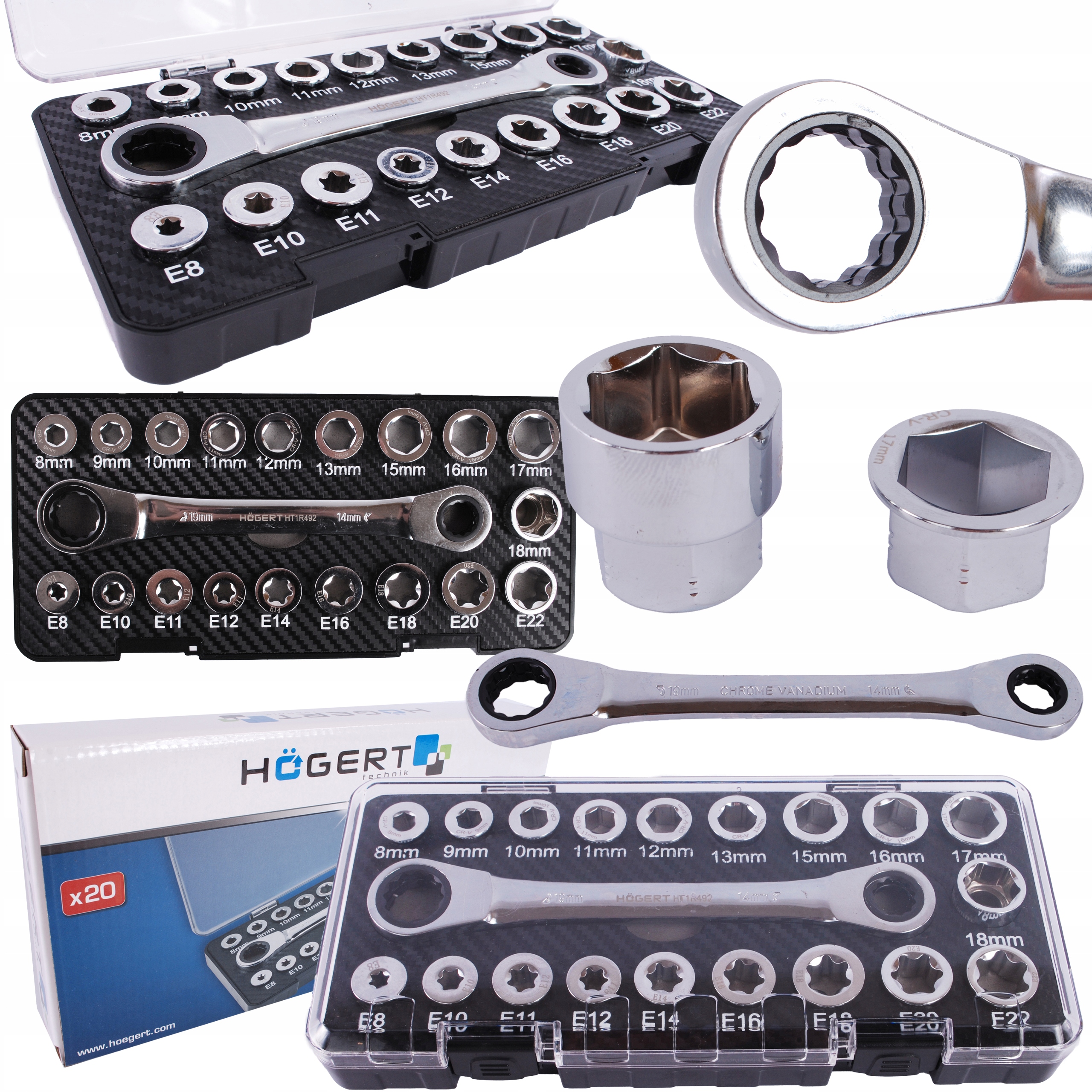 Hogert гайковий ключ + тріскачка Ht1r492